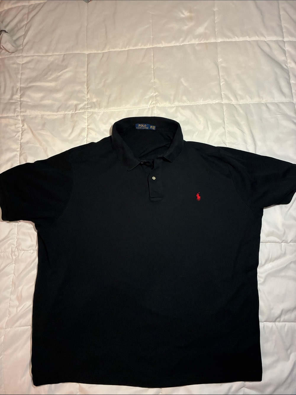 Polo by Ralph Lauren Black Polo with Red Pony Logo 100% Cotton Mens Sz 4XB